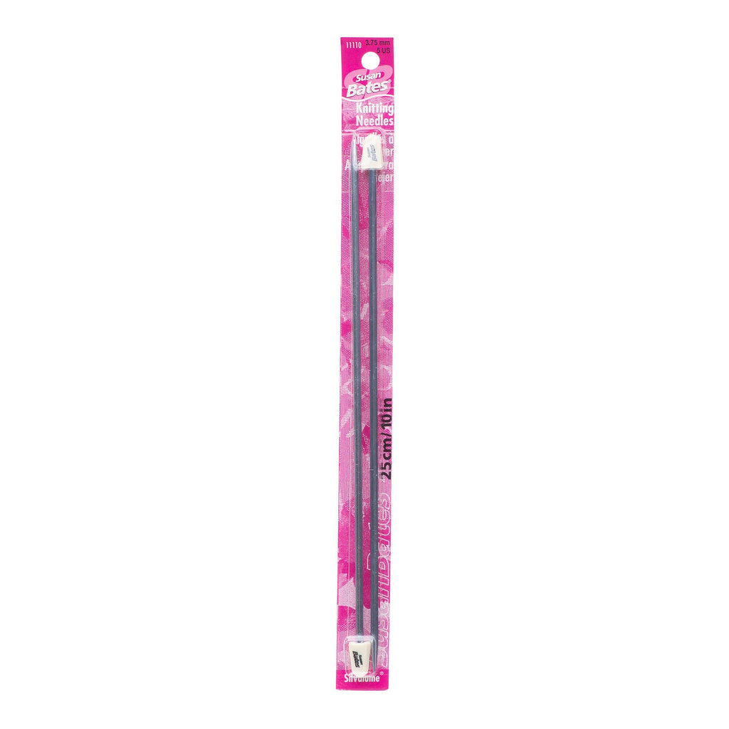 Silvalume 10" Single Point Knitting Needles