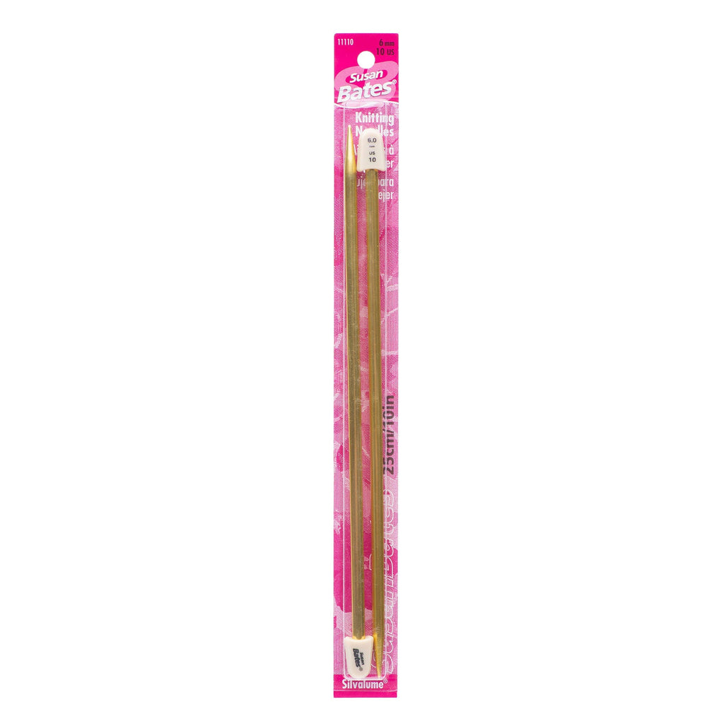 Silvalume 10" Single Point Knitting Needles
