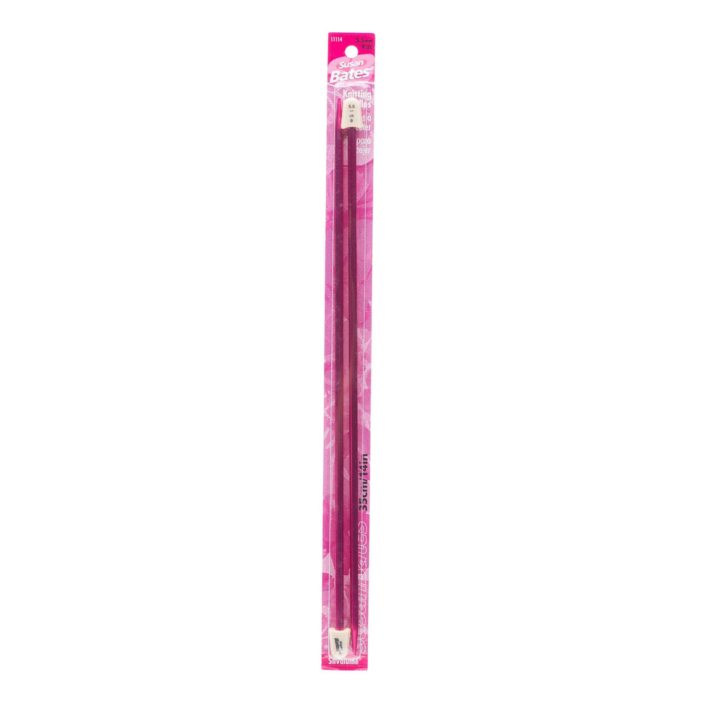 Silvalume 14" Single Point Knitting Needles
