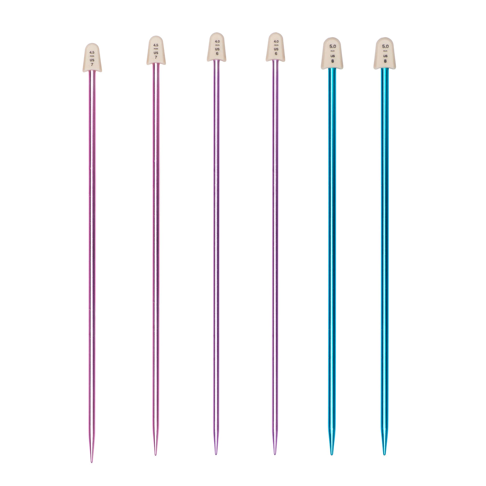Silvalume 10" Single Point Knitting Needles Set of 3