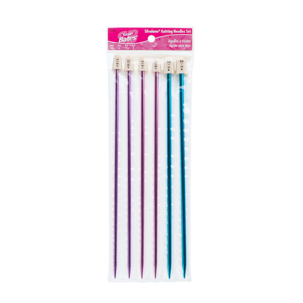 Silvalume 10" Single Point Knitting Needles Set of 3