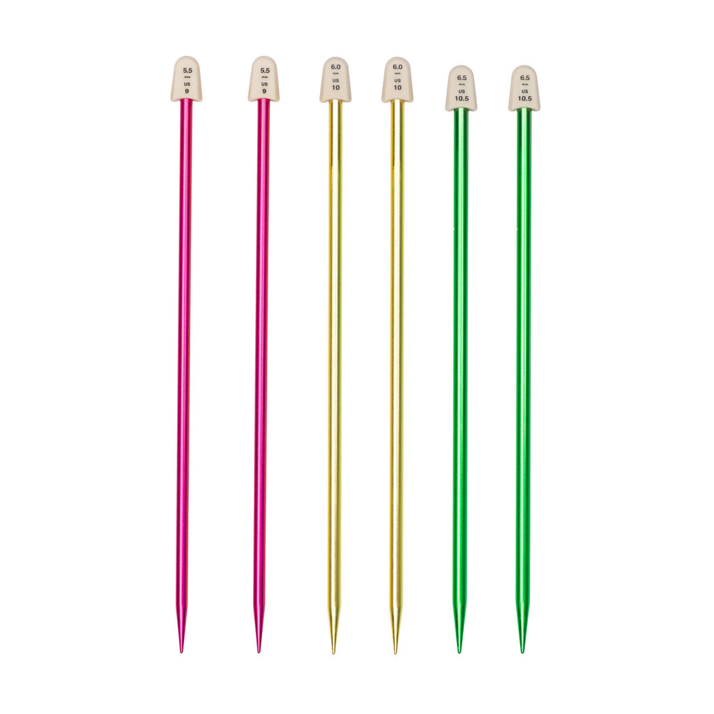 Silvalume 10" Single Point Knitting Needles Set of 3