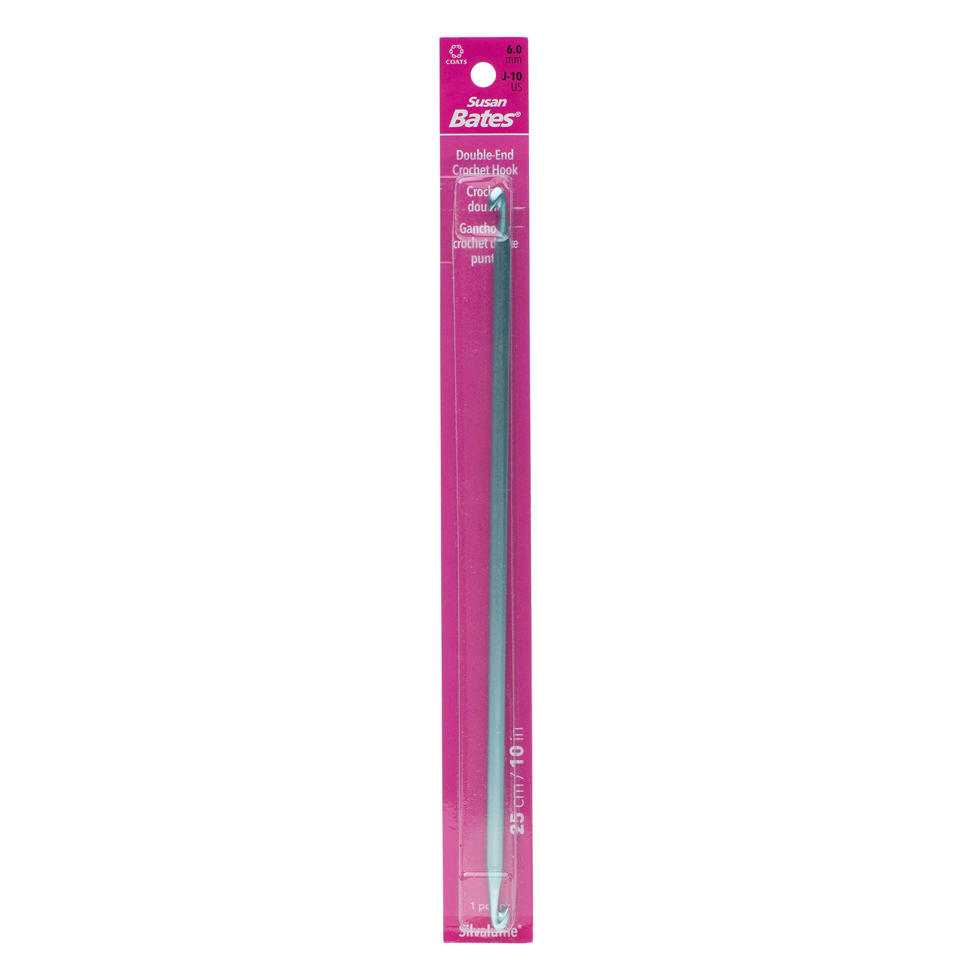 Silvalume 10" Double-End Afghan Crochet Hook