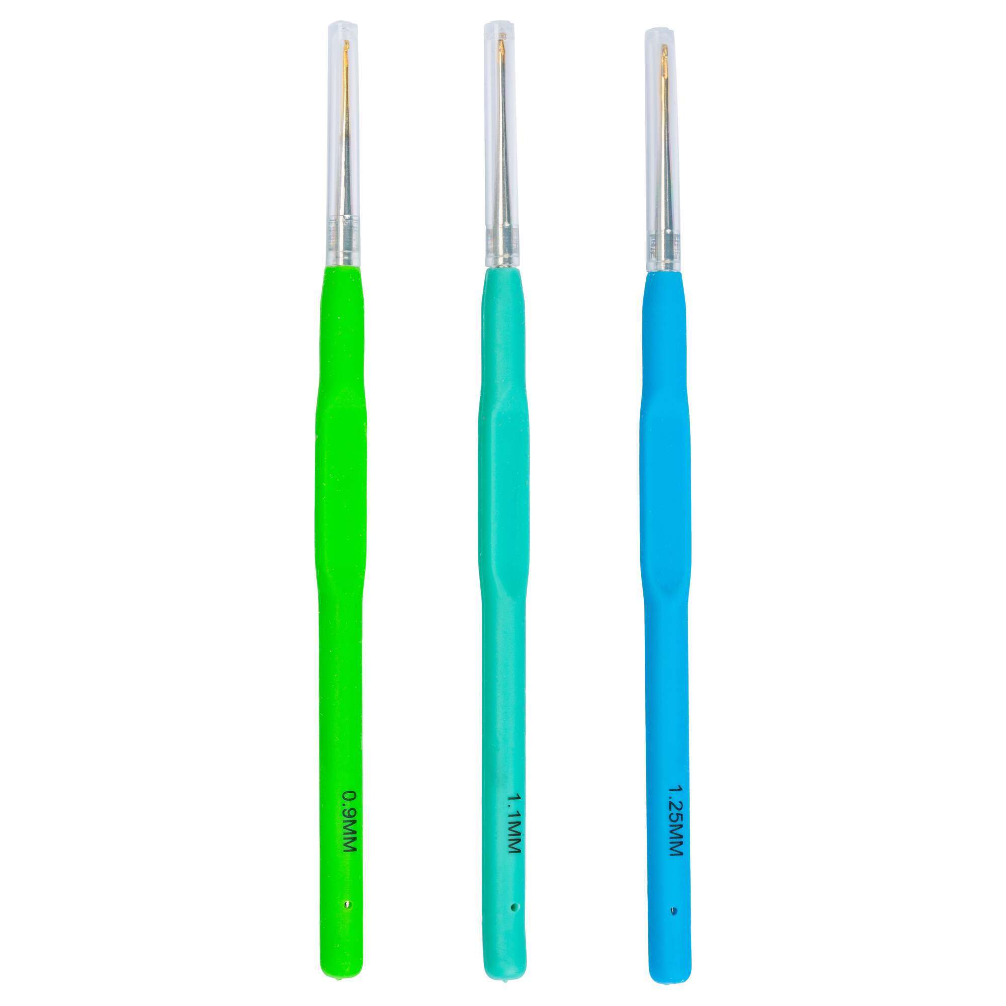 Soft Ergonomic Crochet Hook Set: Sizes 0.9 1.1 1.25 MM