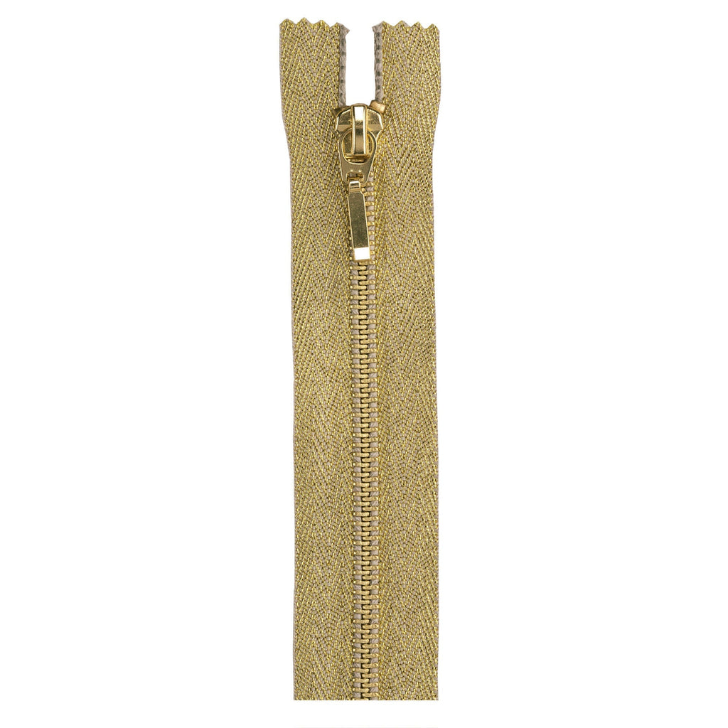 Metallic Closed End Zippers - 9 inches