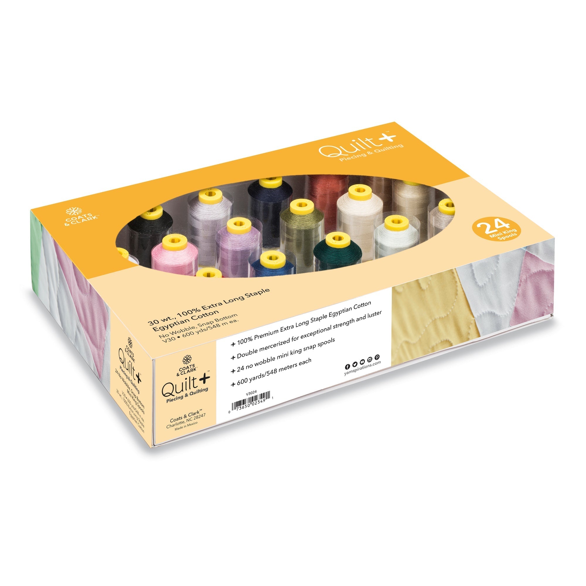 Quilt + Quilting & Piecing Thread 24 Pack with Storage Box